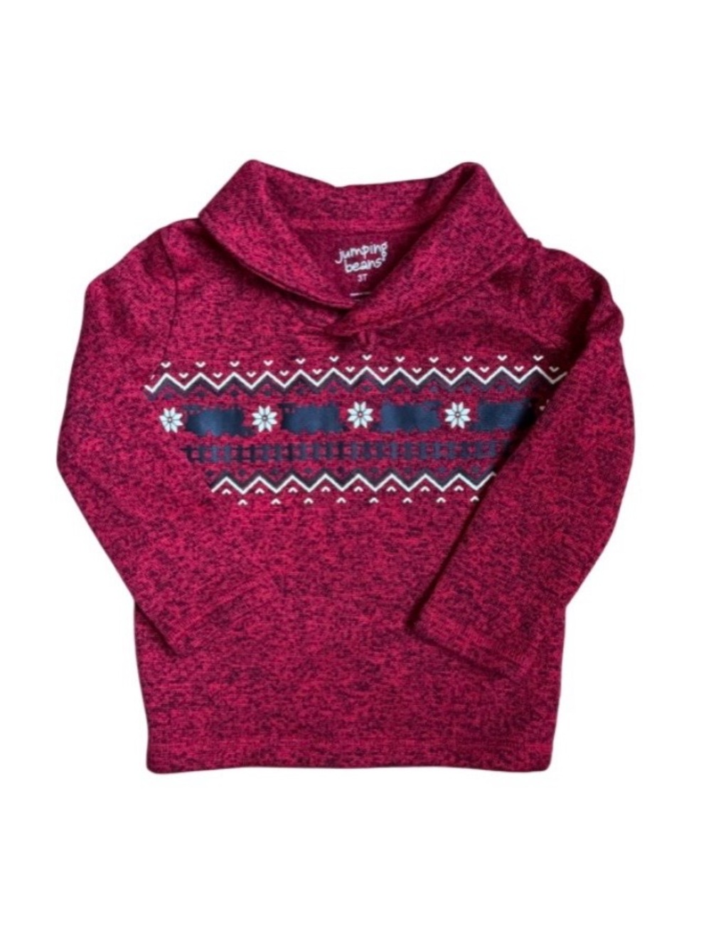 Jumping Beans Red/Black Train Christmas Sweater Pullover